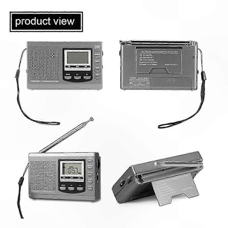 Bærbar digital radio med FM/MW/SW-bånd og vekkeklokkefunksjon for utendørs bruk[HK]