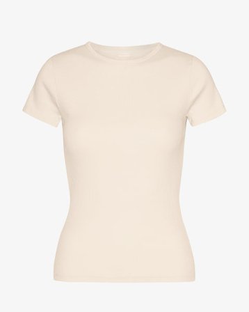 Organic Rib T-Shirt - Ivory White
