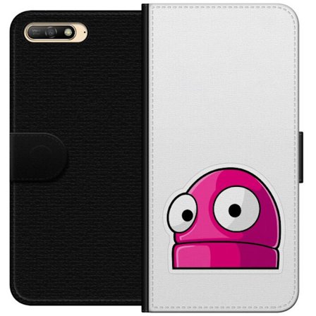 Kompatibel Tegnebogsetui til Huawei Huawei Y6 (2018) Rosa tegneseriefigur med store øjne i legende og humoristisk stil