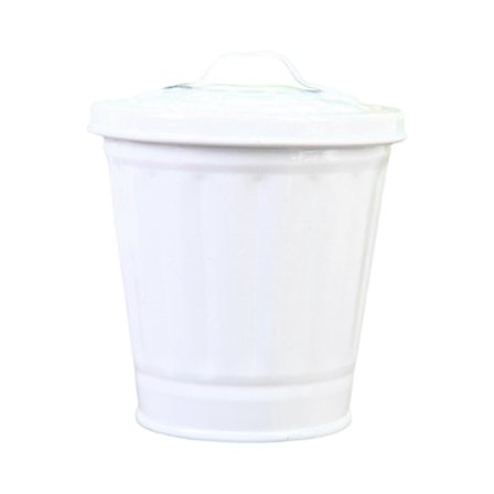 Skrivbords papperskorg Stor Kapacitet med Lock Hinkform Rostfritt Stål Läcksäker Skräpförvaring Belagd Stor Öppning Avfallsbehållare Hushållsartiklar 