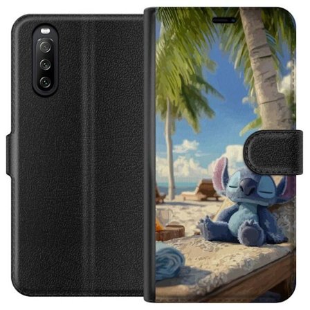 Kompatibelt Plånboksfodral till Sony Sony Xperia 10 III Disney Stitch kramar sköldpadda tropisk strand