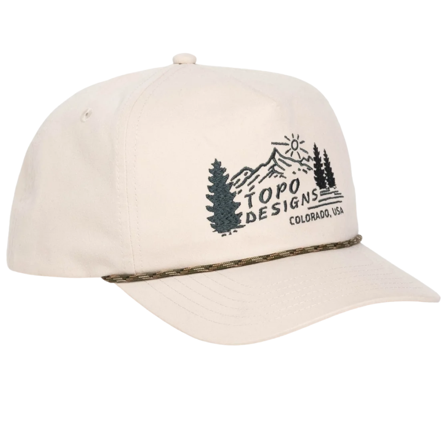 Topo Designs Twill Rope Cap - Mountain Scene Bone White