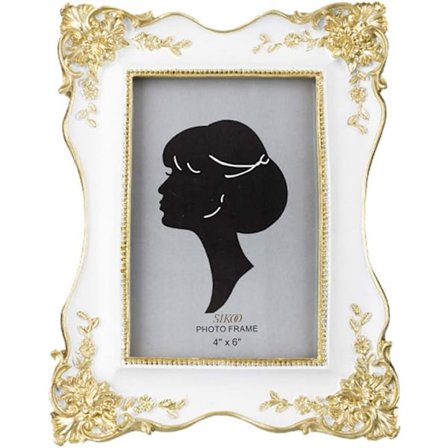 Vintage Fotoram 4x6 Vintage Barock Skrivbord Väggmonterad