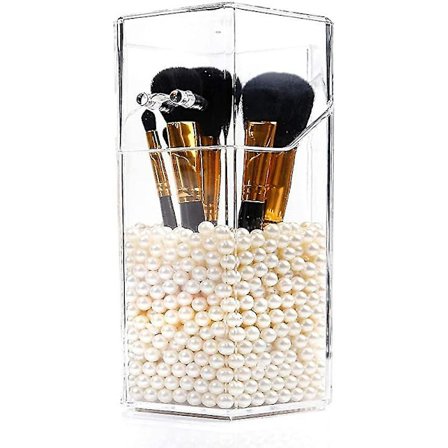 Makeup Penselholder Transparent Makeup Organizer med Låg
