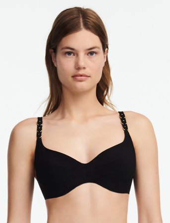 Chantelle Beach Emblem Bikini Covering Underwired Bra - Black - E x 70