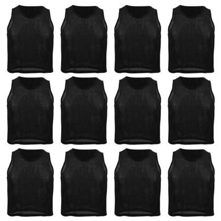 12st Small Mesh Andas Barn Fotboll Träning Träningsväst Svart Barn Gratis Storlek