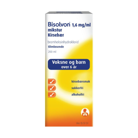 Bisolvon Mikstur 1,6 mg/ml kirsebær, 200 ml