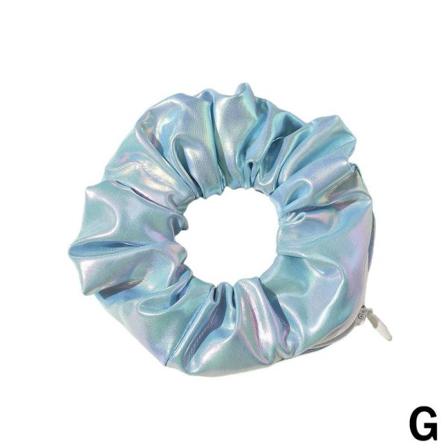 Pocket Hair Scrunchies Hårrep Med Dragkedja Gömt Elastiskt Hår