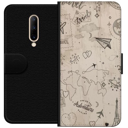 Yhteensopiva Lompakkokotelo OnePlus 7 Pro Tulevaisuuden aseistettu sankari vaaleanpunaisessa ja kultaisessa puvussa, jossa hehkuvaa energiaa dramaatti