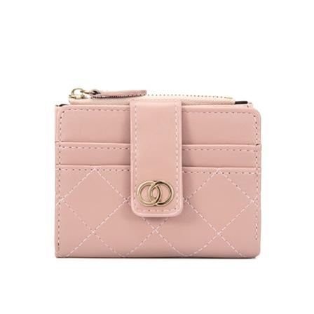 New Fashion damepung lynlås Avanceret kort ensfarvet Ca Pink