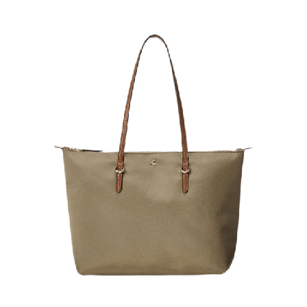 Lauren Ralph Nylon Medium Keaton Tote Handväskor Dam Brun ONESIZE