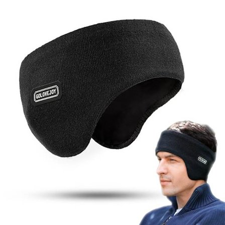 Vinter Ørevarmere, Vinter Ski Ørevarmer, Pandebånd, Dobbelt Lag Varme Øremuffer (Ørevarmere) til Mænd og Kvinder, Ørevarmere, sort, 1