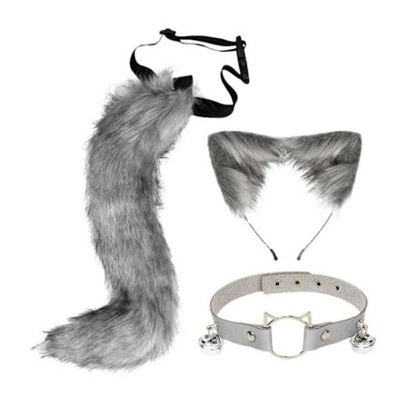 Ører Pannebånd Krage og Hale Sett Myk Utkledning for Feiringer Festivaler Fest-lingling}