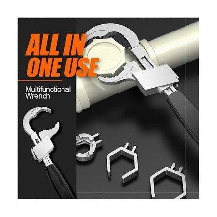 Multifunktionel Badeværelsesnøgle Justerbar Åbning 80mm Skruenøgle Vask Armatur Smal Kloak Vandrør