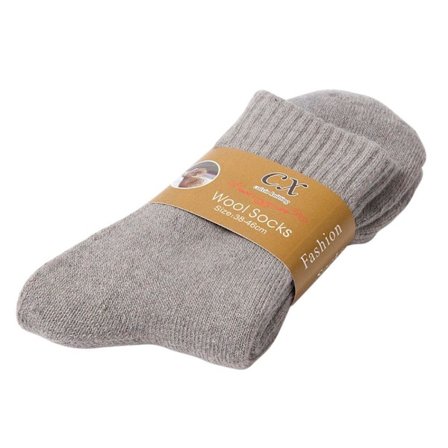 Strømper, Uld / Bomuld - Grå - Str. 38-40