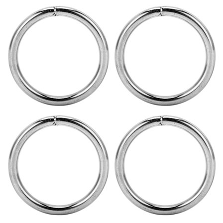 10 stk. sveisede runde ringer i rustfritt stål, multifunksjonelle for campingbelte, rigging, 4x40 mm