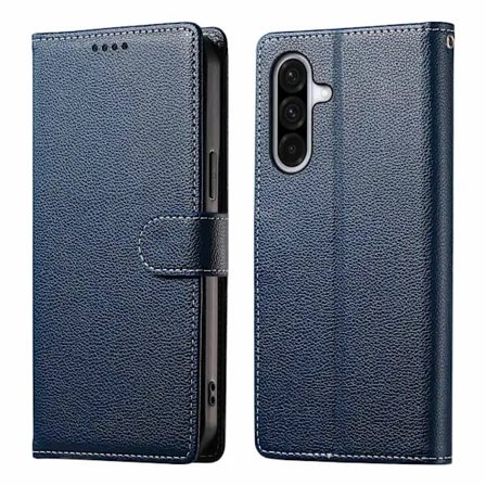 Compatible with Samsung Galaxy A17 5G Case, Magnetic Closure Lychee Grain Leather Wallet Case