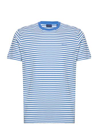 Striped T-Shirt T-shirts Short-sleeved Blå GANT*Betinget Tilbud
