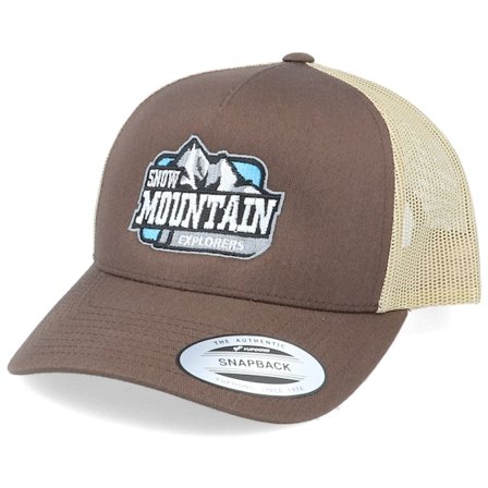 Iconic - Snow Mountain Explorers Brown/Beige Trucker Trucker Brown Cap - @ Hatstore