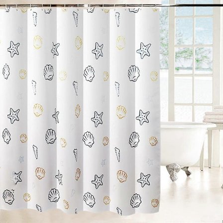 Polyester Duschdraperi (200 x 200 cm), Vattentätt, Mögelsäkert, Maskintvättbart, med Duschdraperiring, Lämpligt för Badrum, Kök, Garderob