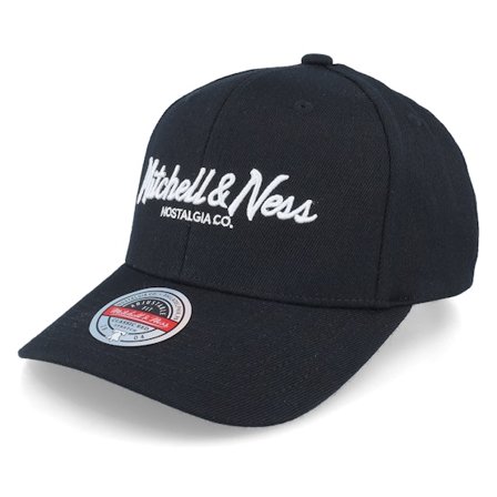 Mitchell & Ness - Pinscript Black/White Adjustable Adjustable Black Cap - @ Hatstore