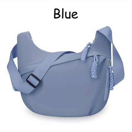 Slidstærk nylon crossbody taske til kvinder, tyverisikret med flere rum (plads til iPad), 12,7 cm - Farver (Sort/Hvid/Orange/Pink/Blå), [DB]