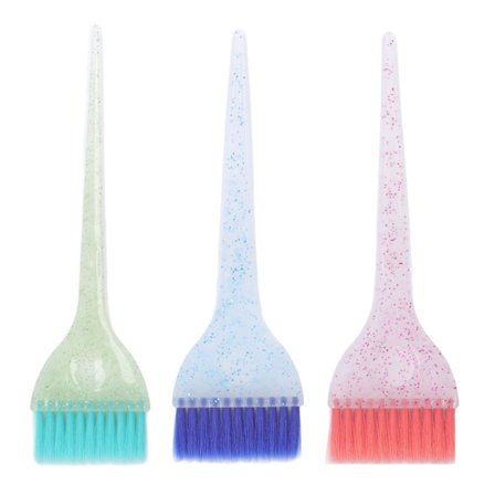 3-delad hårfärgningsborste set professionell hem salong hårfärgningsborste applikator med glitterhandtag