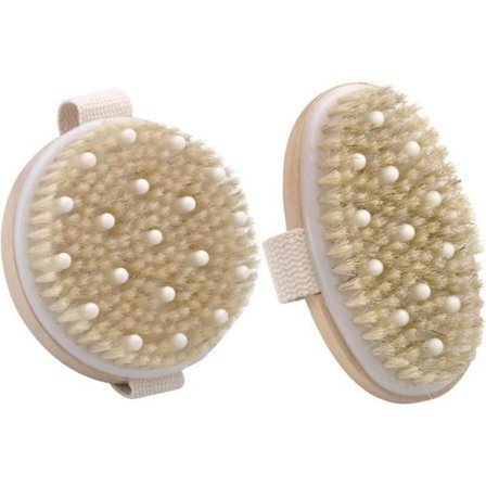 Tør børste til kroppen - Mærke - Model - Eksfoliering - Massage - Lymfedrænage