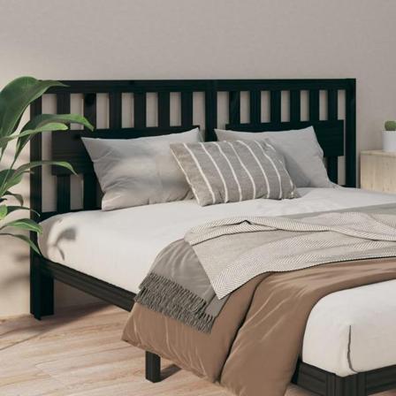Vidaxl Sänggavel Svart 145,5x4x100 Cm Massiv Furu Svart