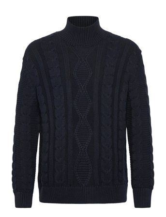 Selected | Slhuffe Ls Knit Relaxed Cable High Neck | M