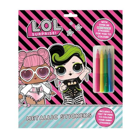 LOL Surprise 80 st metalliska klistermärken och 4 st pennor