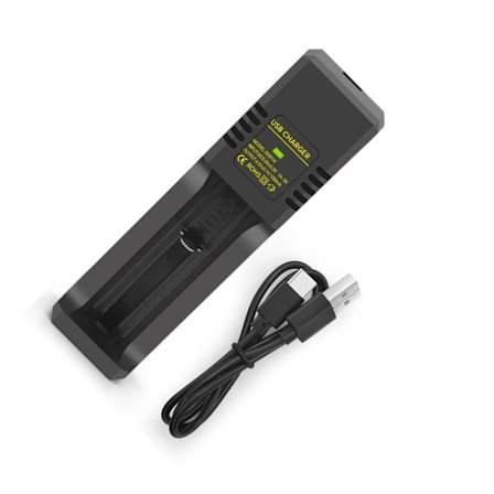 1 sæt enkeltsporet batteriopladerdock 3,7V 4,2V batteriopladningsadapterbase til 18650 14500 16340 18350 og mere