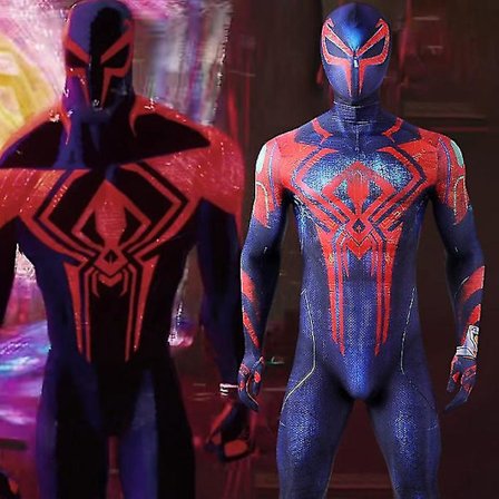 Män Pojke Spider Man Cosplay Kostym Party Jumpsuit Spider-man 2099 Finklänning