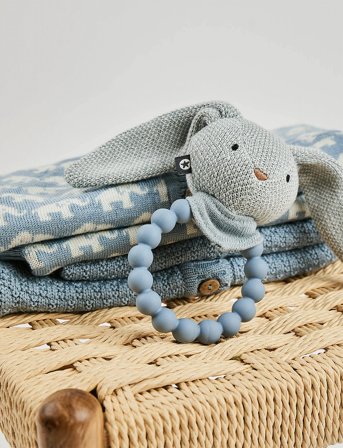 Smallstuff Cardigan, Ao Elephants, Merino Wool, Brown - Blue - 68/74