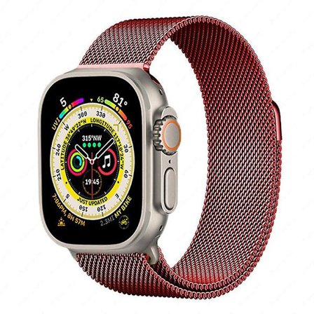 Metallrem för Apple Watch 8 7 45 mm 41 mm Ultra 49 mm Andningsbart Milanese-ersättningsband för Iwatch 6 5 4 3 2 Se 44 ​​mm 42 mm 40 mm