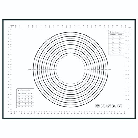 Silikon bakeunderlag, 80x60cm Non-stick bakeunderlag Sklisikker rullematte med mål for fondant konditori Kaker Pizzadeig