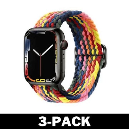 Flätat Armband för Apple Watch 42/44/45 mm Färgglad M