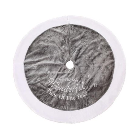 Dekorativ julgransmatta 90 cm kort plysch broderad Chr