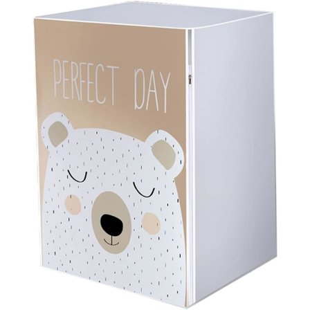 Cover, tvättmaskin/torktumlare cover Dammtät cover med dragkedja, ritmönster, (60*56*85 cm, björn)