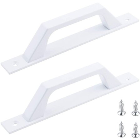 Set med 2 D-formede dørhåndtak for svart tregårdsdør 175 mm