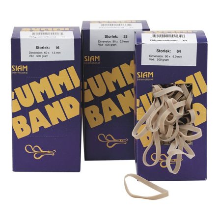 Gummiband nr35 120x3mm 492/fp - Lyreco - Emballage och lagerutrustning - Bindgarn gummiband och stift - Gummiband