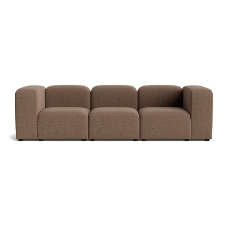 Milo 3-Sitzer-Sofa in Nordic Braun, modernes Design, strukturierte Oberfläche, bequeme Polsterung, zeitloser Stil, Höhe 72cm, gemütlich.