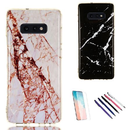 P ivit marmorilla - Samsung S10e -kuori! Svart