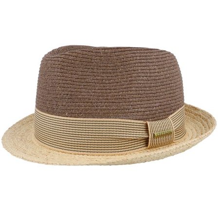 Stetson - Brun trilby Hatt - Toyo/Raffia Chocolate Natural Trilby Straw Hat @ Hatstore