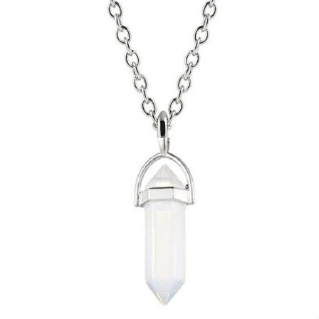 Halsband Bergskristall Rostfri Kedja Healing Pagan Boho New Age