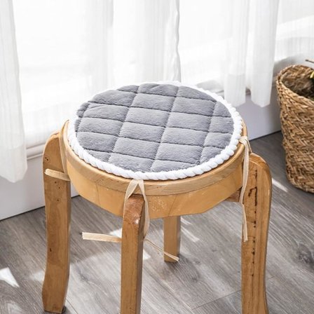 Komfort tjock stol kudde för hemmakontor utomhusstolar, köksstol dyna, rund plysch sittdyna halkfri sittdyna, 40 cm (16 tum)