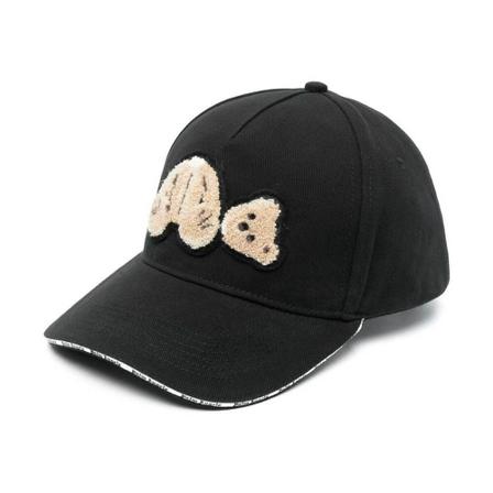Palm Angels appliqué Teddy Bear baseball Pet , Zwart , Heren , Maat: ONE Size Petten
