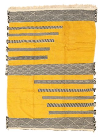 Hand Knotted Berber Moroccan - Mid Atlas 252X354 Wool Rug Orange/Brown Large