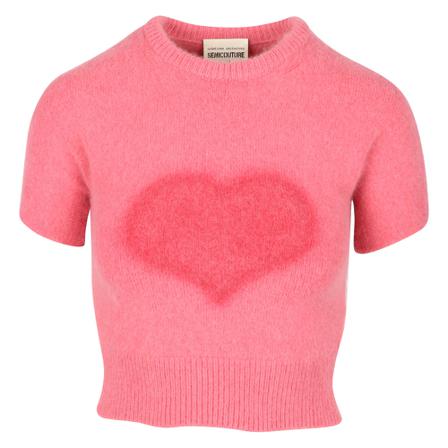 Semicouture Round-neck Strik Pink, Dame Striktrøjer