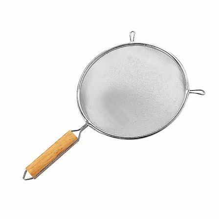 1 stk Rustfrit Stål Rundt Formet Sigte Filter Si Baking Gadget Til Hjemmet Restaurant (sølv 20cm)